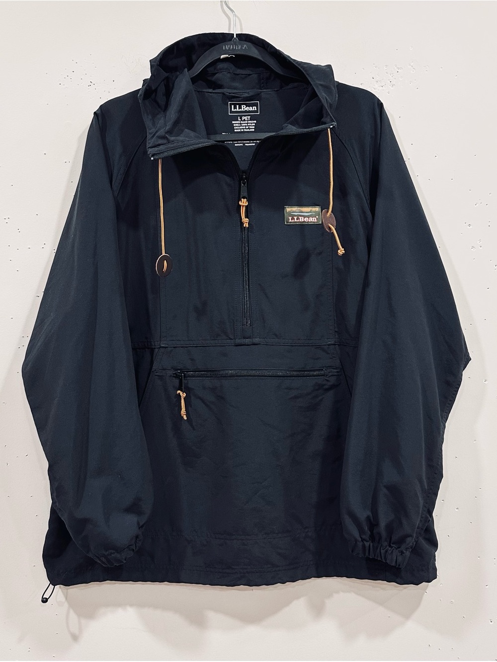 L.L. Bean Mountain Classic Anorak Jacket Black Women's Size L PET Nylon